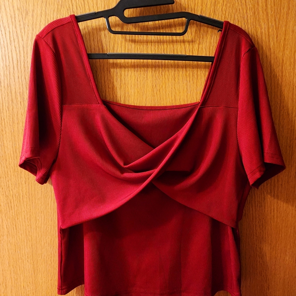 SHEIN CURVE 1X • Red Top Blouse Shirt • Date Night!